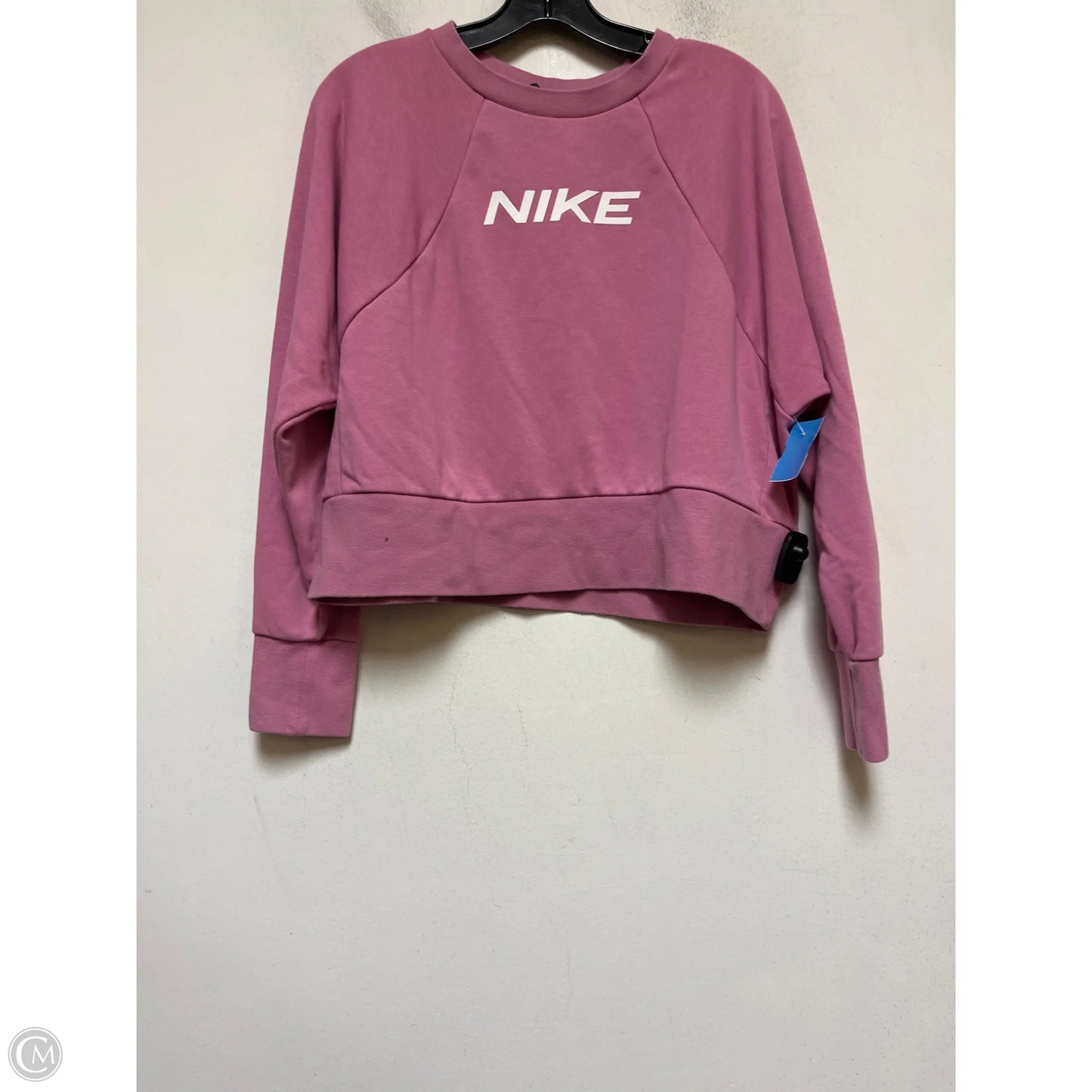 Athletic Top Long Sleeve Crewneck By Nike Apparel In Pink, Size: M