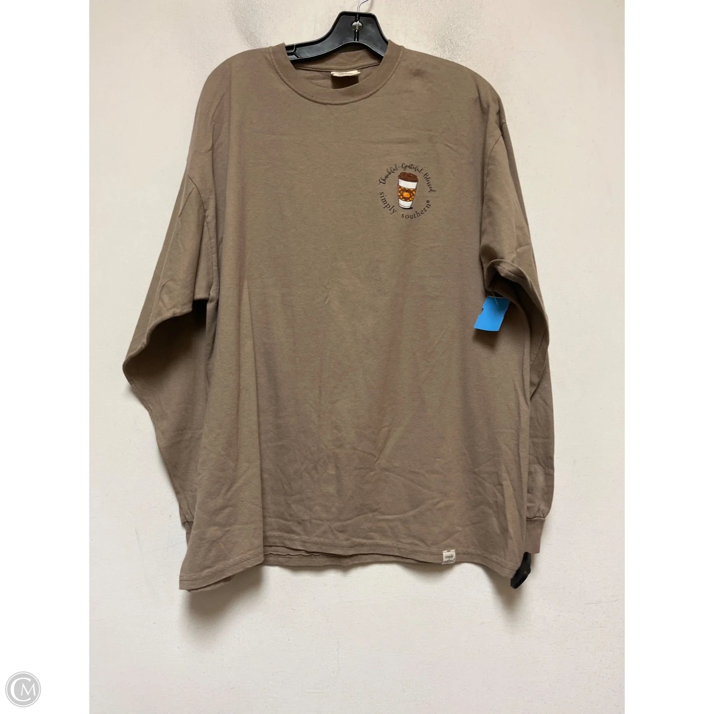 Top Long Sleeve Basic By Simply Southern In Brown, Size: Xl