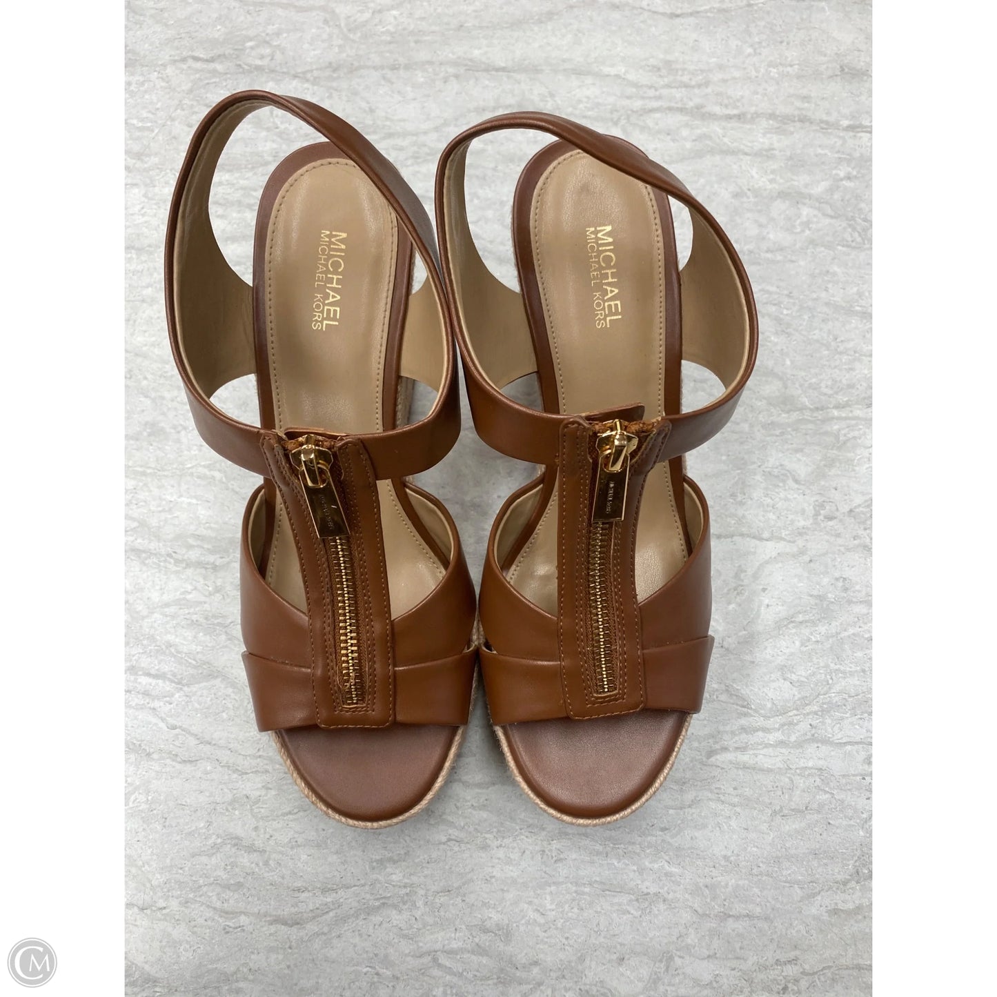 Sandals Heels Wedge By Michael By Michael Kors In Brown, Size: 8