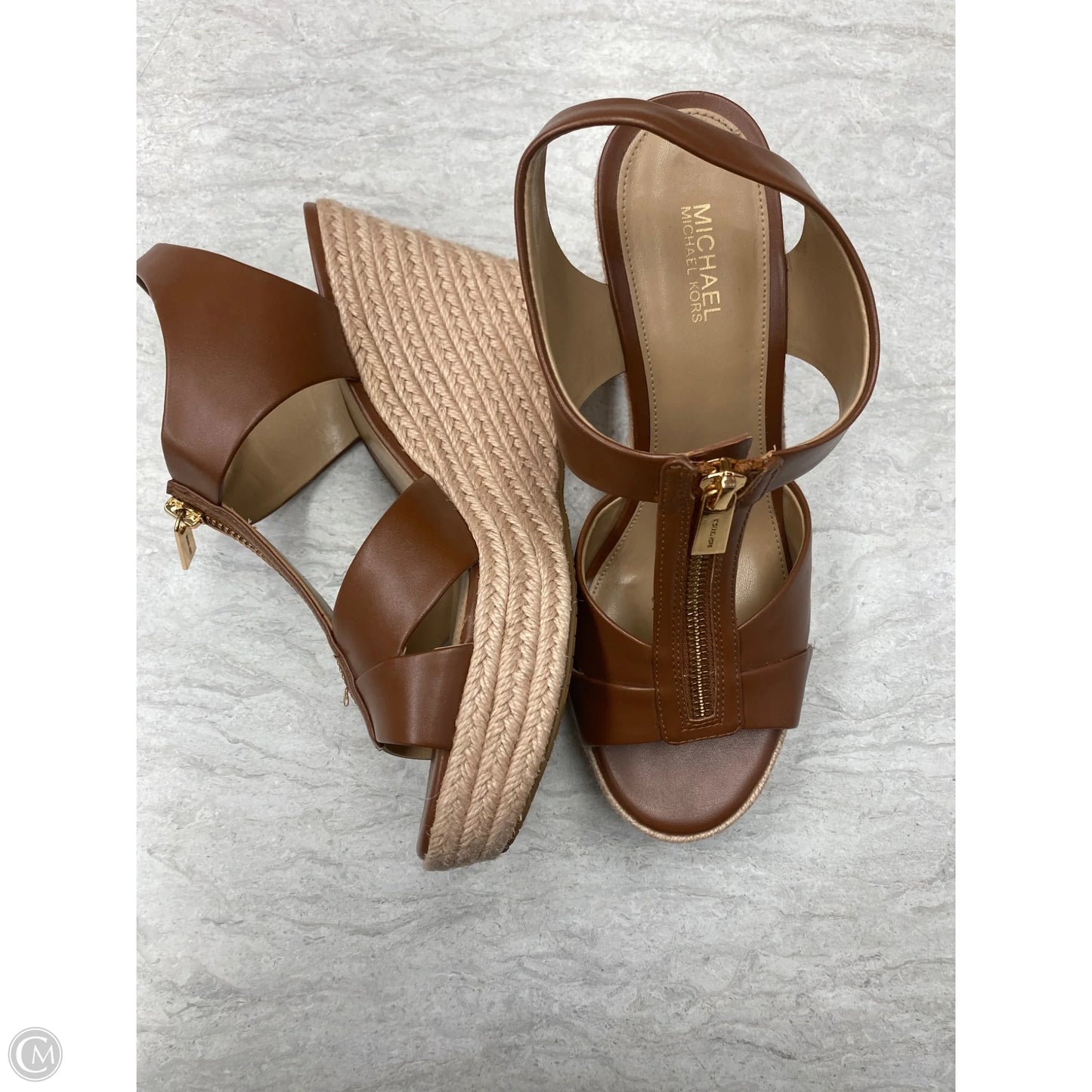 Sandals Heels Wedge By Michael By Michael Kors In Brown, Size: 8