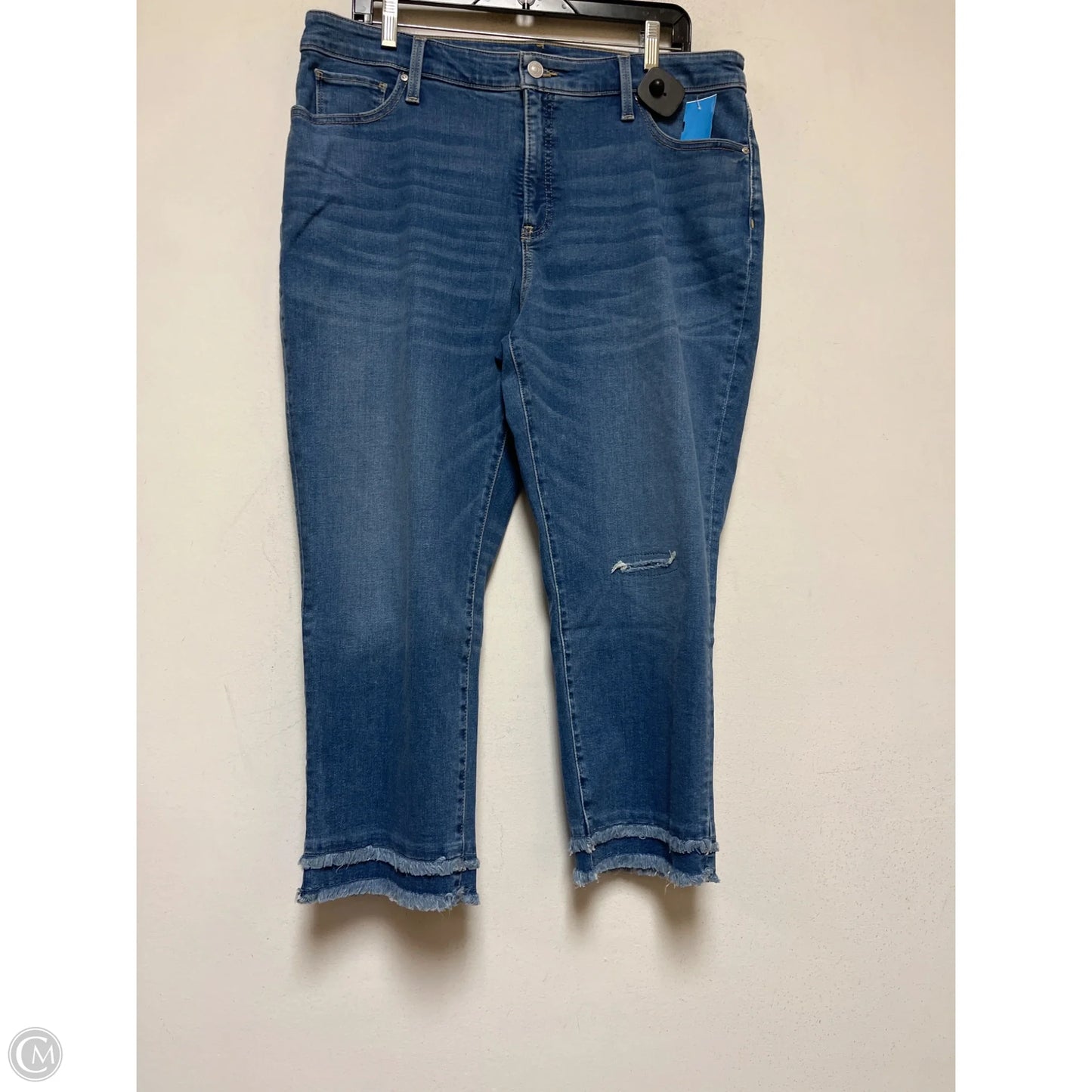 Jeans Straight By Chicos In Blue Denim, Size: 14