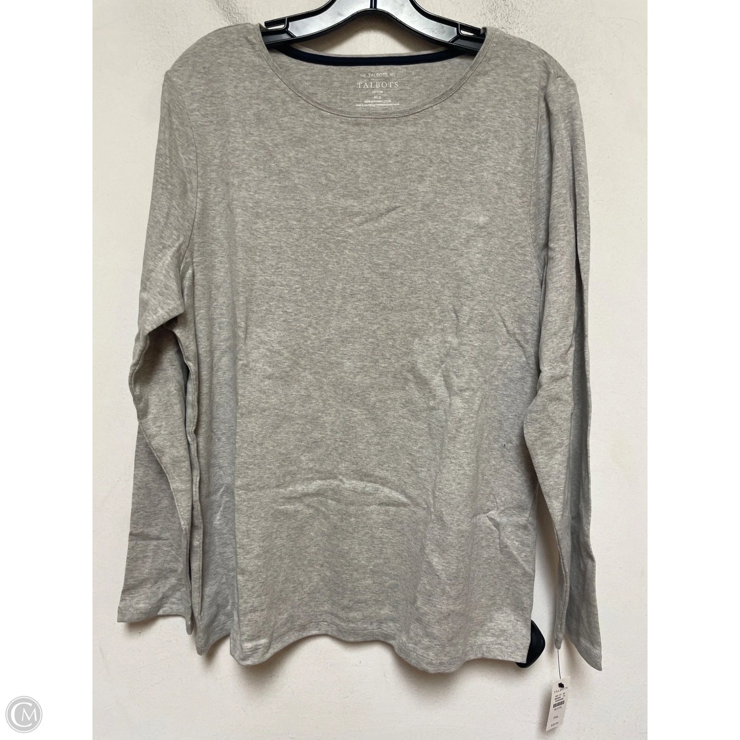 Top Long Sleeve Basic By Talbots In Grey, Size: Xlp