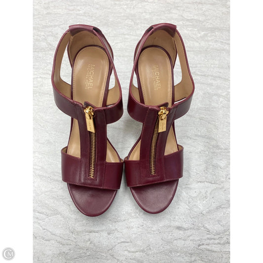 Sandals Heels Wedge By Michael By Michael Kors In Maroon, Size: 8