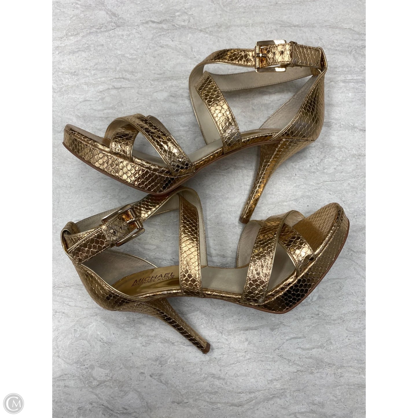 Sandals Heels Wedge By Michael By Michael Kors In Gold, Size: 8
