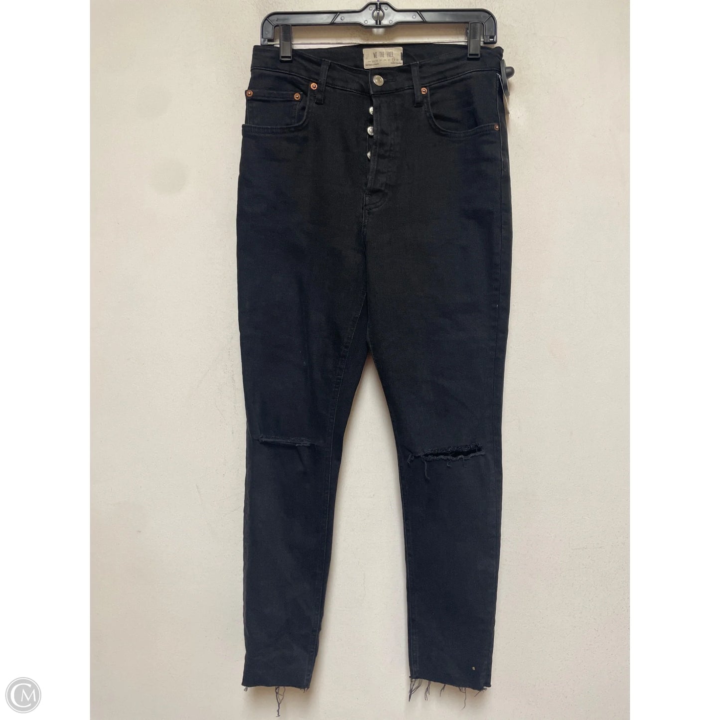 Jeans Straight By We The Free In Black Denim, Size: 8