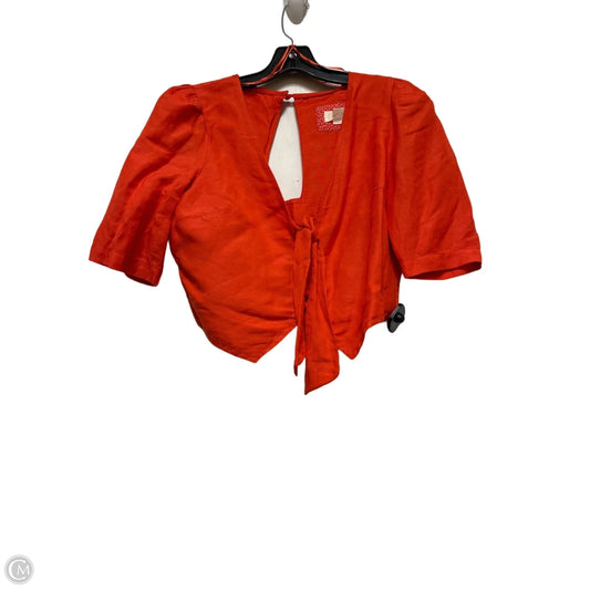 Top Short Sleeve By Maeve In Orange, Size: S