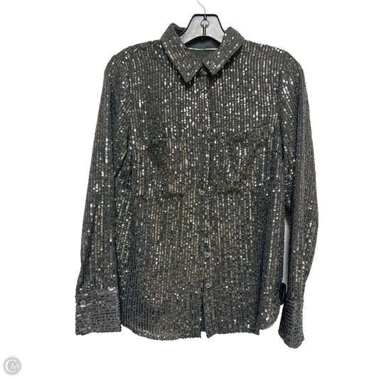 Top Long Sleeve By Anthropologie In Silver, Size: S