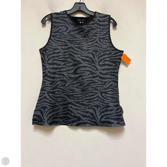Top Sleeveless By Ming Wang In Black & Grey, Size: S