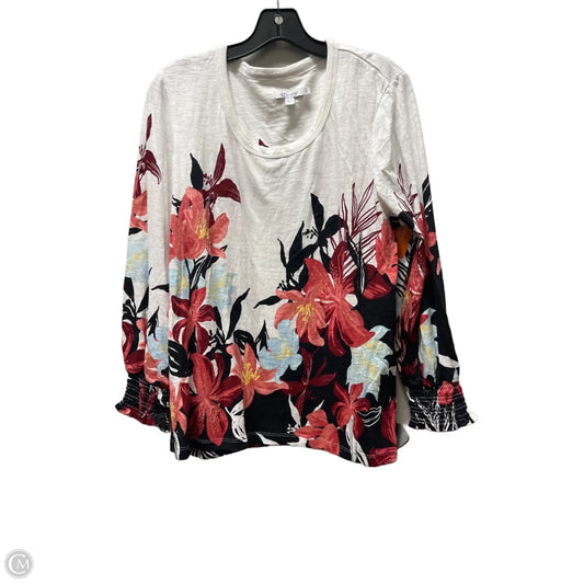 Top Long Sleeve By Chicos In Floral Print, Size: L