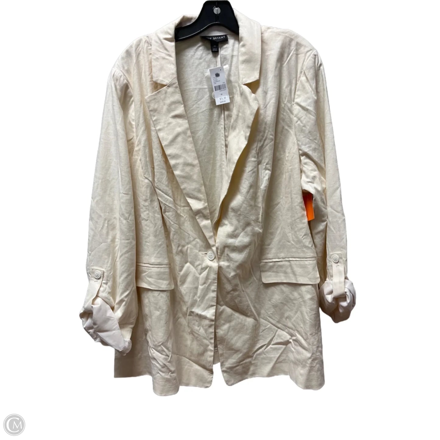 Blazer By Lane Bryant In Cream, Size: 2x