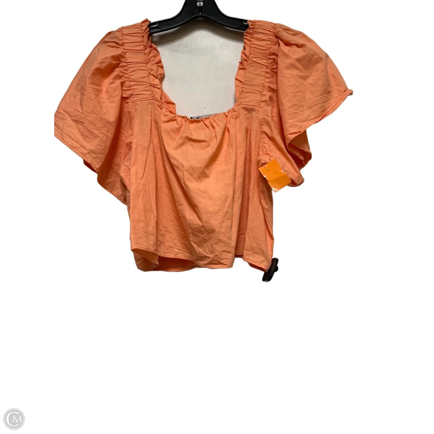 Top Short Sleeve By Zara In Orange, Size: L