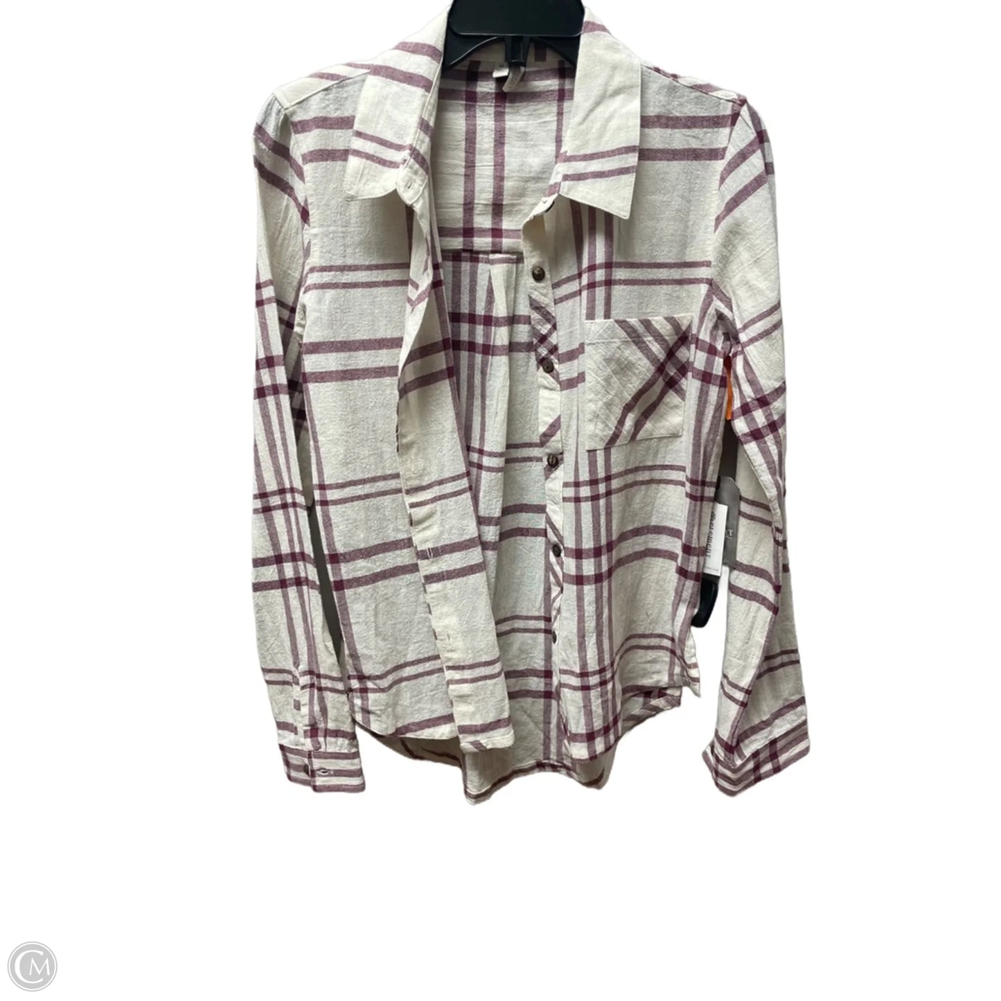 Top Long Sleeve By Clothes Mentor In Plaid Pattern, Size: M