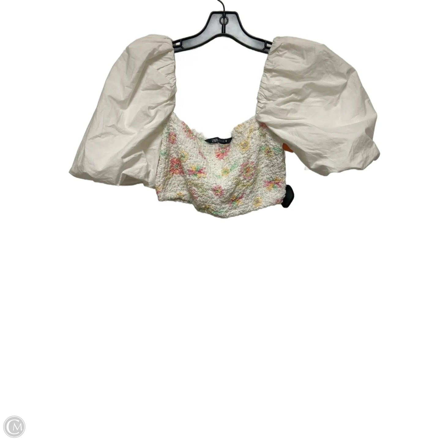Top Short Sleeve By Zara In White, Size: S