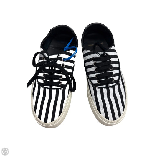 Shoes Luxury Designer By Yves Saint Laurent In Striped Pattern, Size: 7