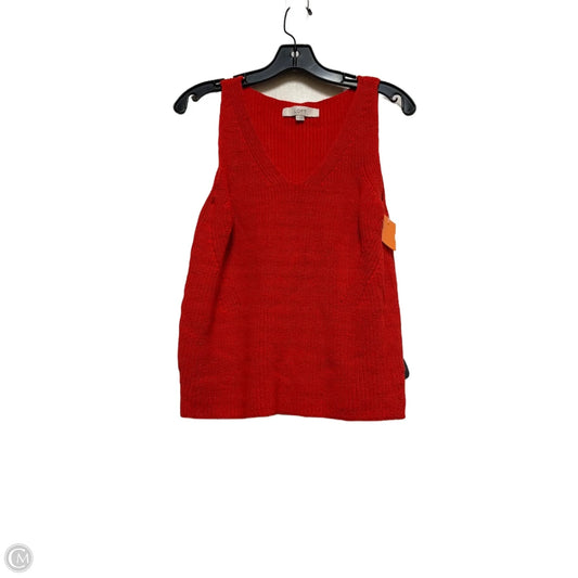 Top Sleeveless By Loft In Red, Size: S