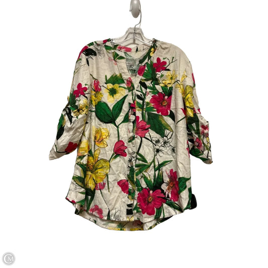 Top Short Sleeve By Cupio In Floral Print, Size: L