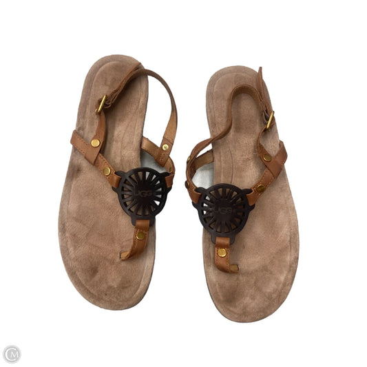 Sandals Designer By Ugg In Brown, Size: 7.5