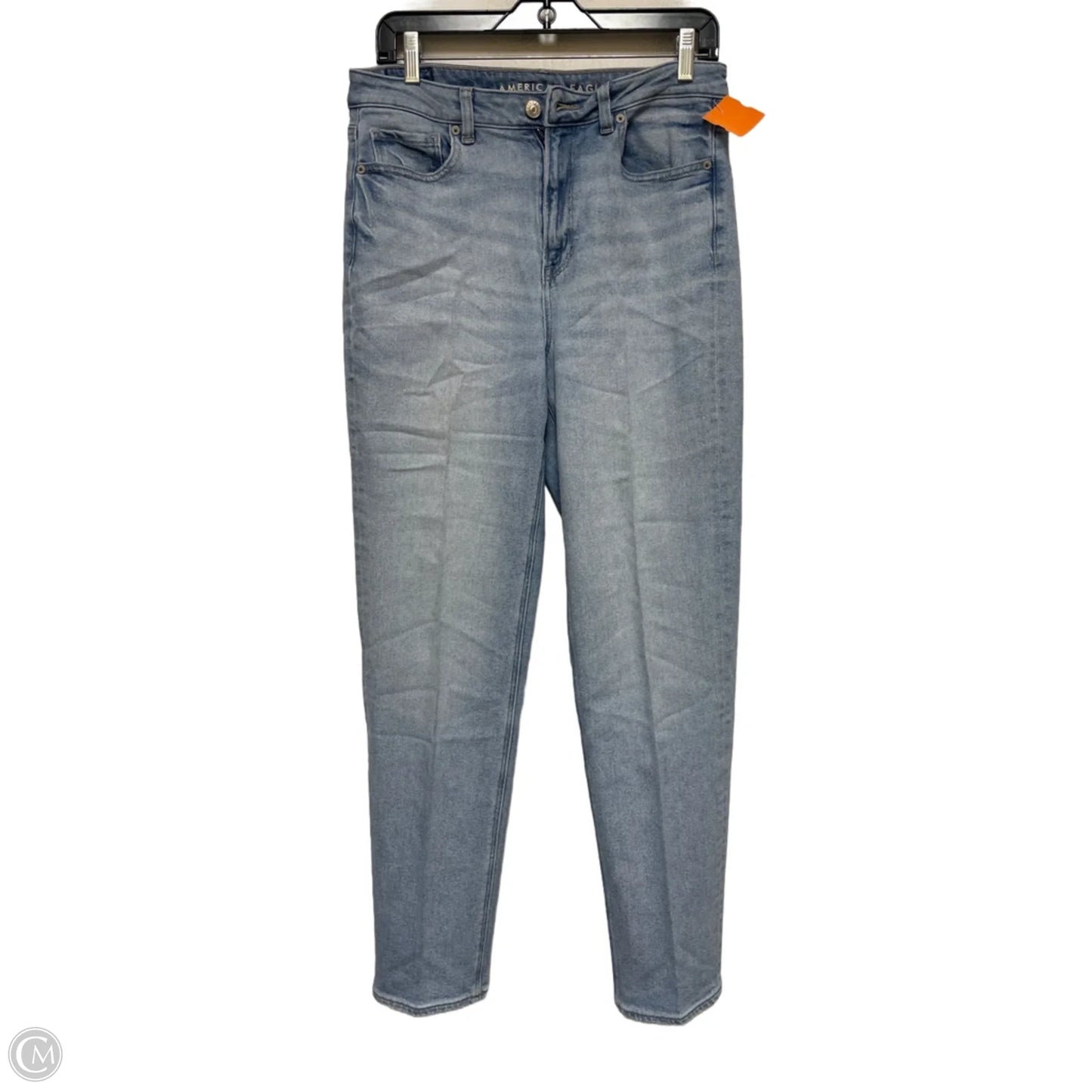 Jeans Straight By American Eagle In Blue Denim, Size: 8