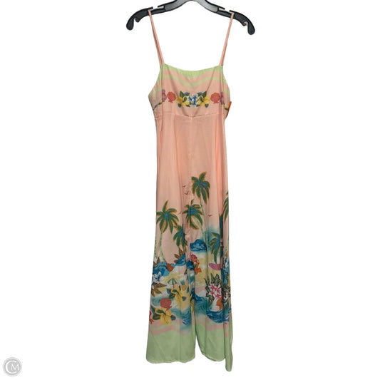 Dress Casual Midi By Clothes Mentor In Green & Pink, Size: M
