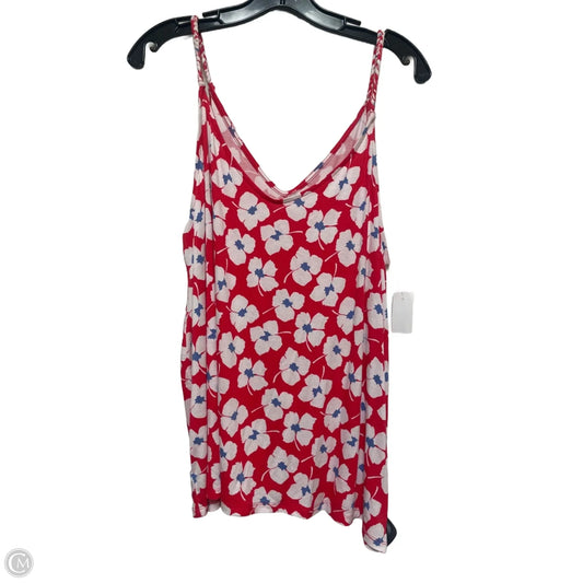 Top Sleeveless By Loft In Red & White, Size: Xl