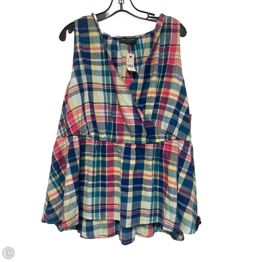Top Sleeveless By Lane Bryant In Plaid Pattern, Size: 2x