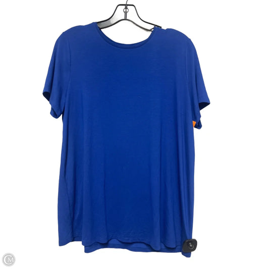Top Short Sleeve Basic By Eileen Fisher In Blue, Size: M
