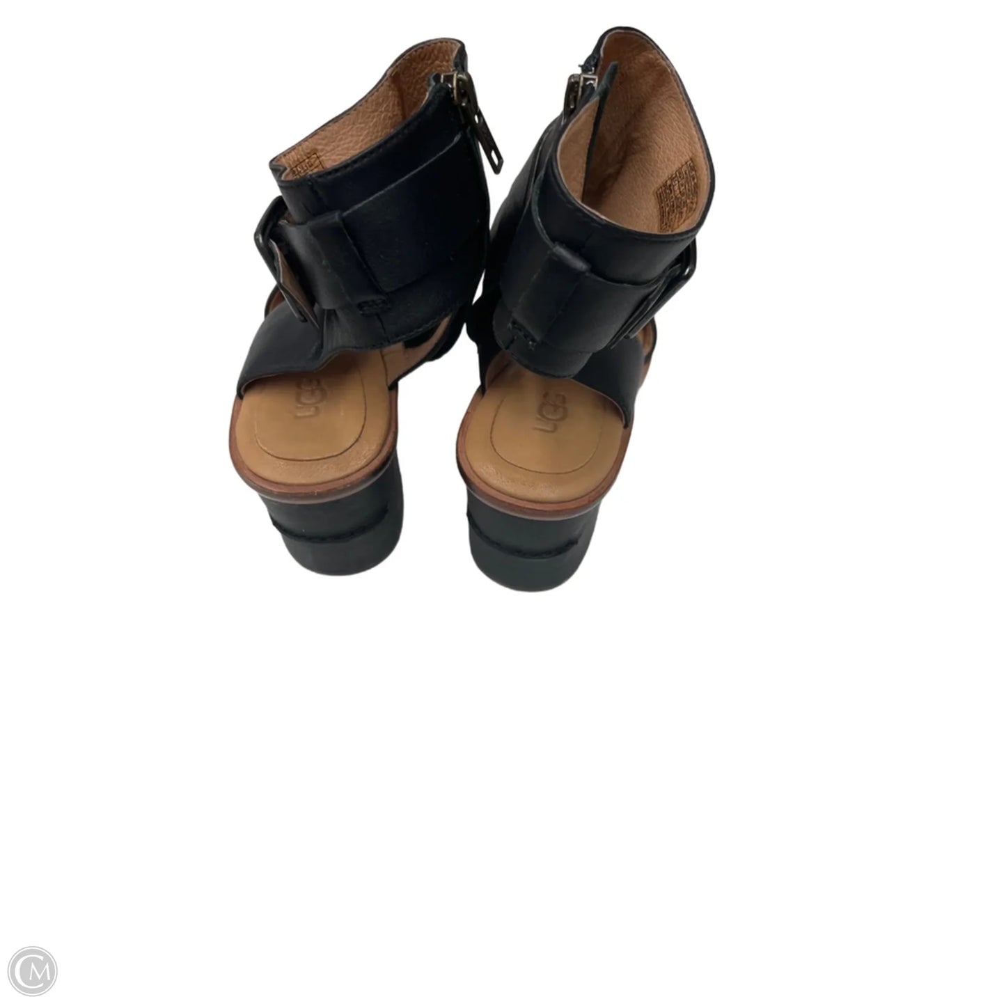 Sandals Designer By Ugg In Black & Tan, Size: 8.5