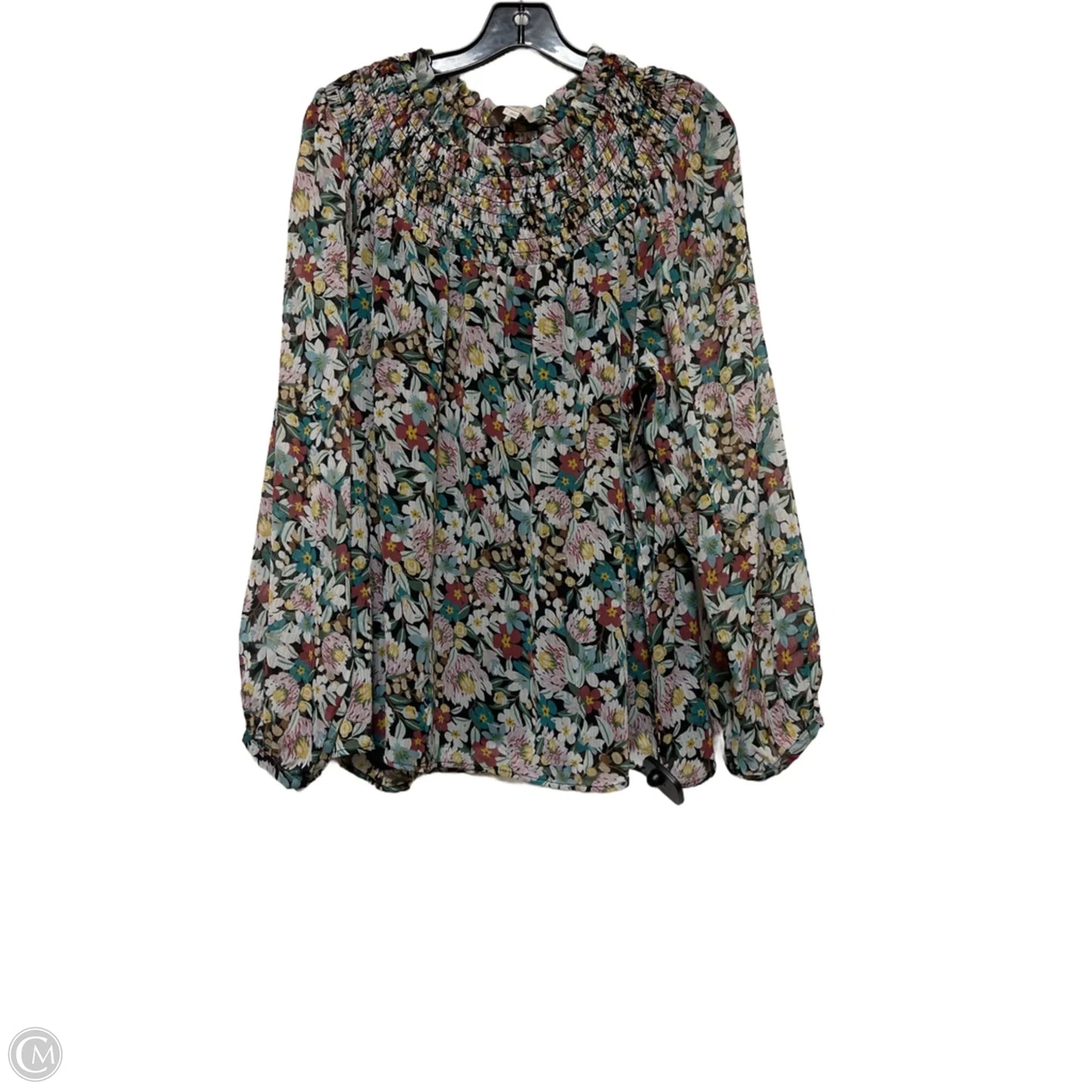 Top Long Sleeve By Loft In Floral Print, Size: L