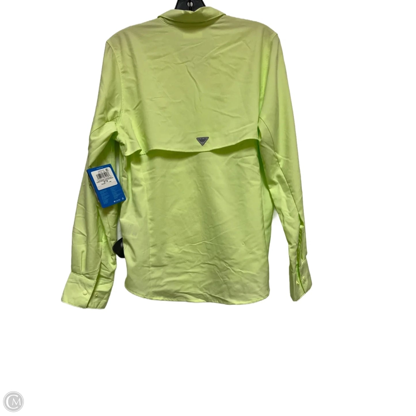 Athletic Top Long Sleeve Collar By Columbia In Green, Size: M