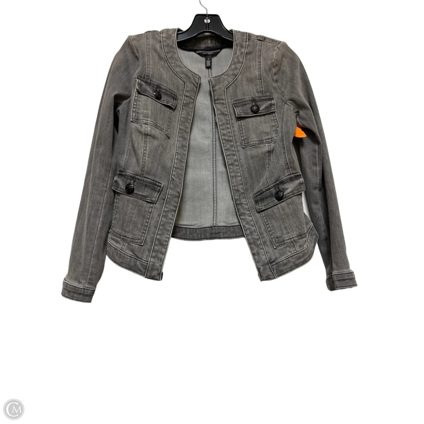 Jacket Denim By White House Black Market In Grey Denim, Size: Xs