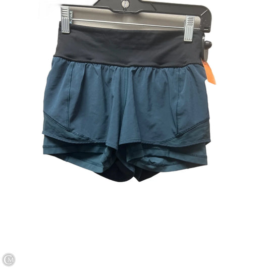 Athletic Shorts By Lululemon In Black & Green, Size: 4