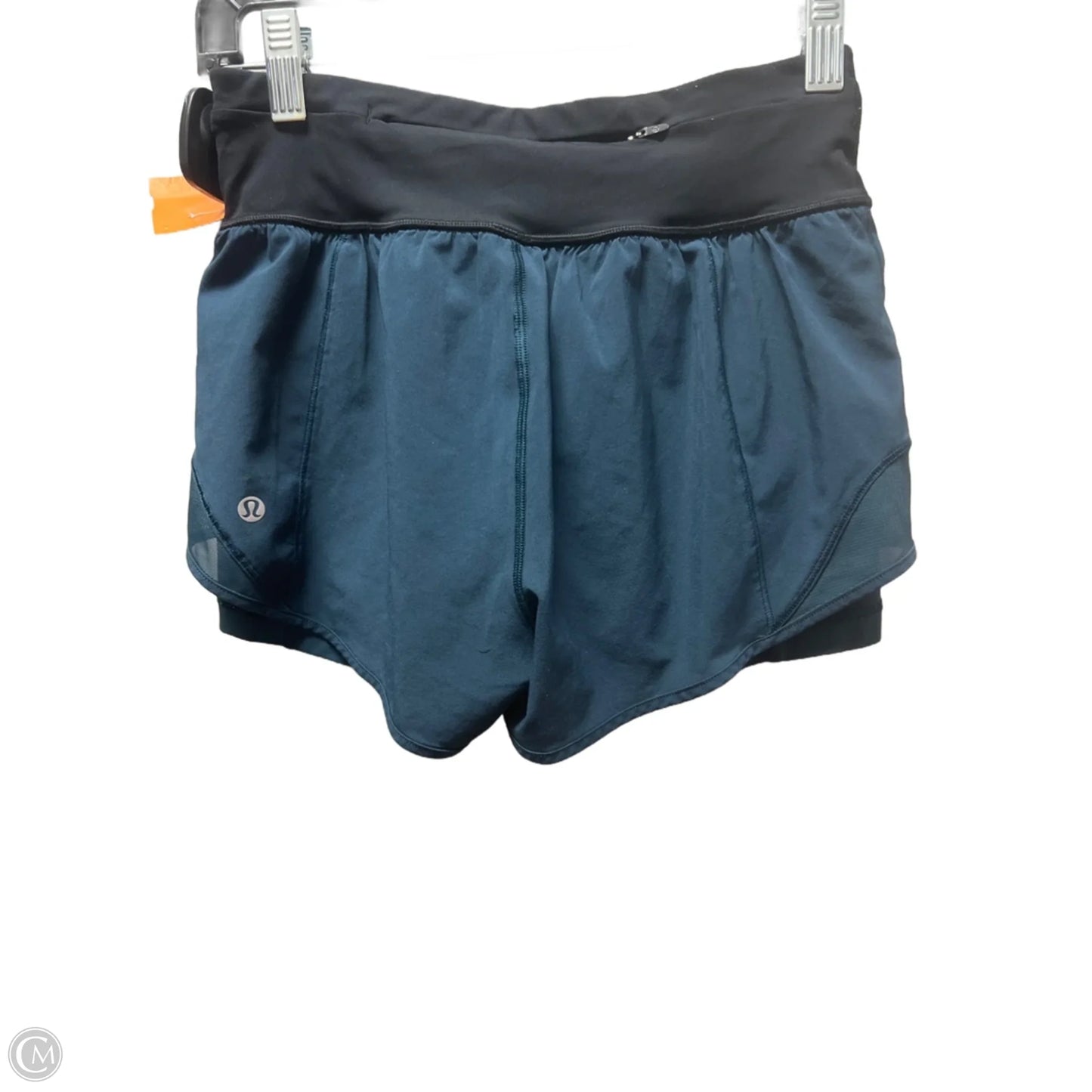 Athletic Shorts By Lululemon In Black & Green, Size: 4