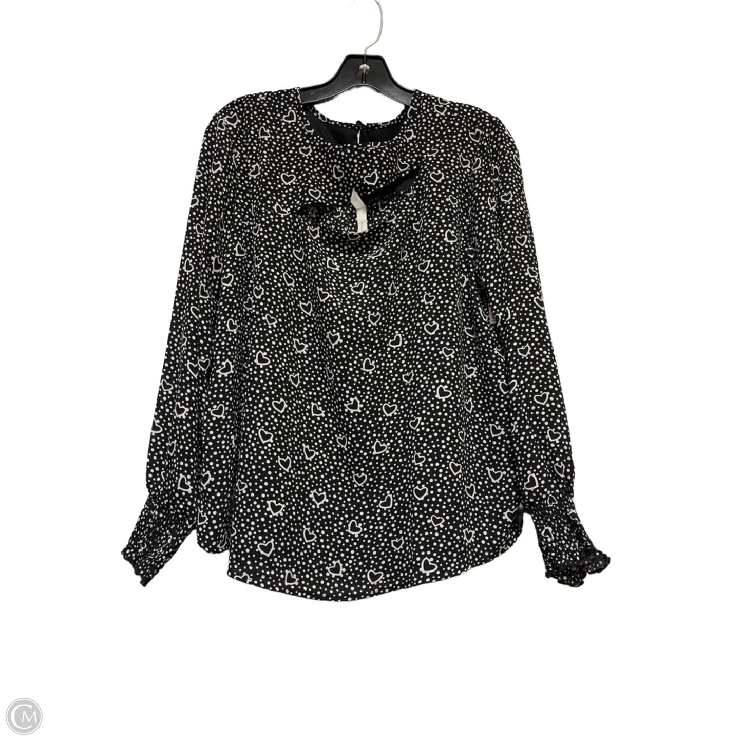 Top Long Sleeve By Ny Collection In Black & White, Size: Lp