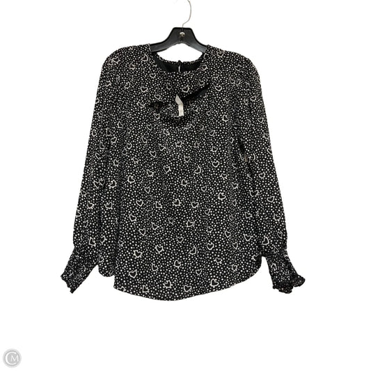 Top Long Sleeve By Ny Collection In Black & White, Size: Lp