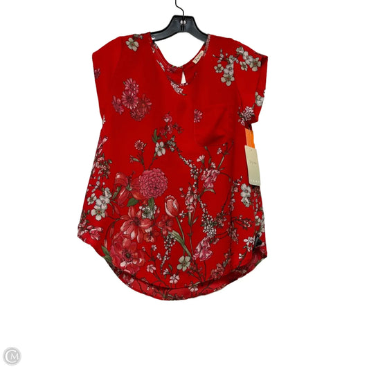 Top Short Sleeve By Lily White In Floral Print, Size: M
