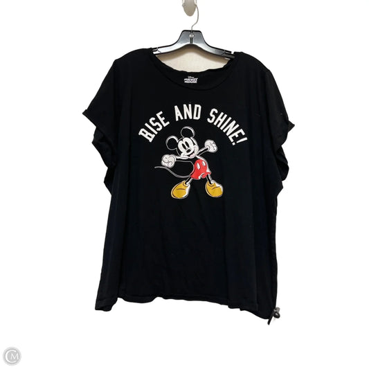 Top Short Sleeve Basic By Disney In Black, Size: 4x