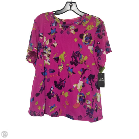 Top Short Sleeve By Inc In Floral Print, Size: Xl