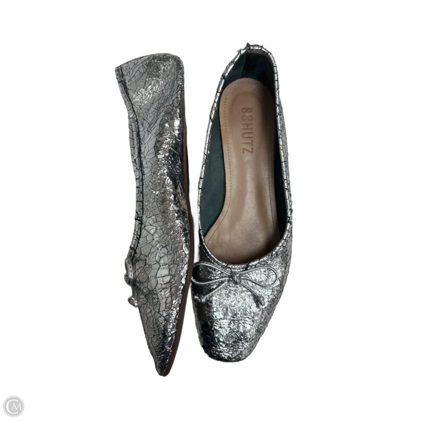 Shoes Flats By Schutz In Silver, Size: 7