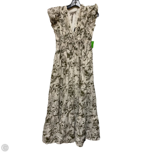 Dress Casual Maxi By Vici In Cream & Green, Size: L