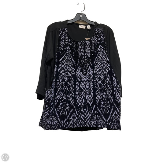 Top Long Sleeve By Chicos In Black & Purple, Size: L