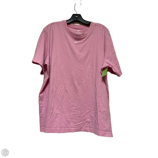 Athletic Top Short Sleeve By Nike Apparel In Pink, Size: L