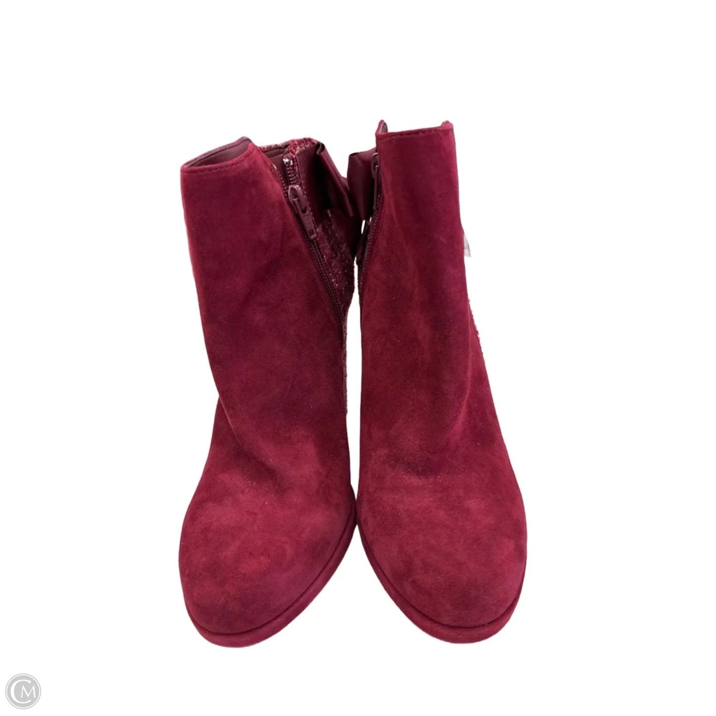 Boots Ankle Heels By Copper Key In Maroon, Size: 7