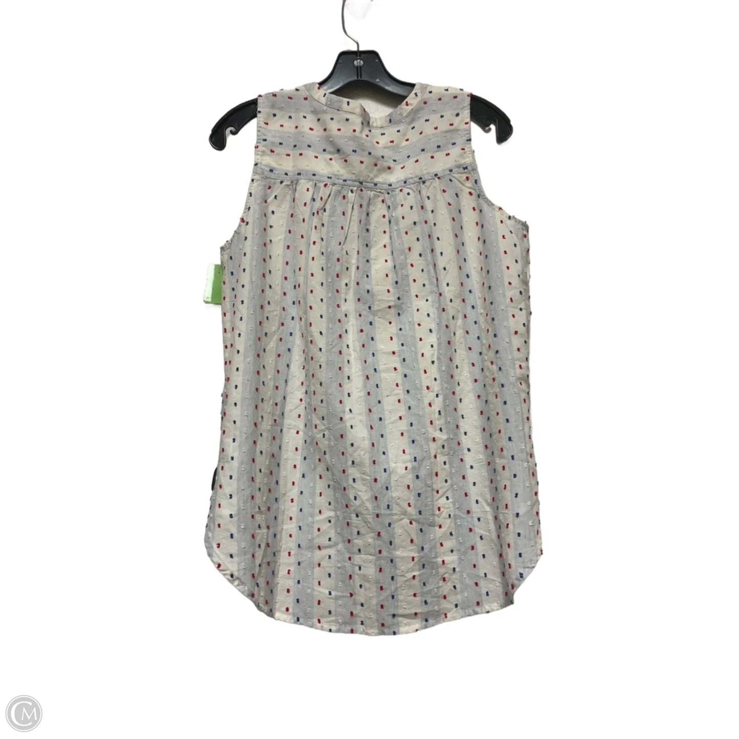 Top Sleeveless By Loft In Blue Red & White, Size: S