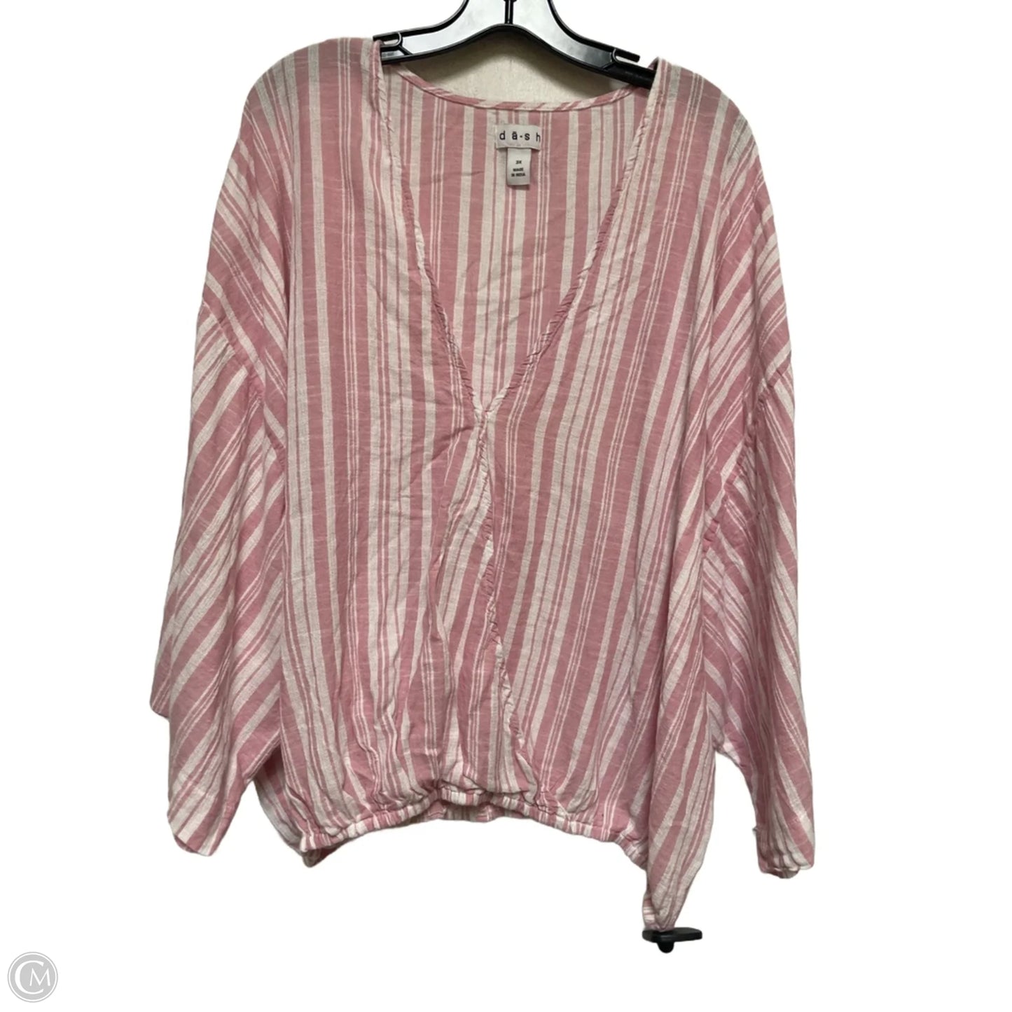 Top Short Sleeve By Dash In Striped Pattern, Size: 3x