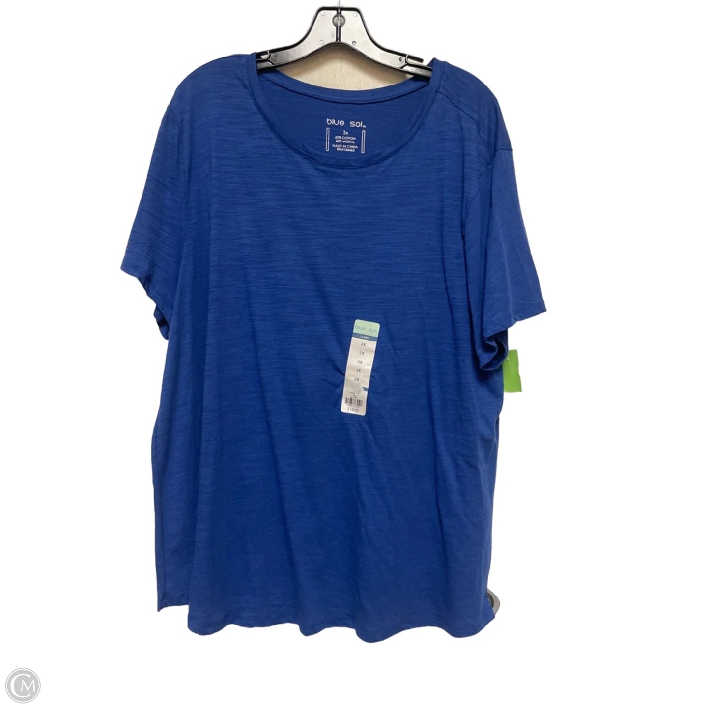 Top Short Sleeve Basic By Blue Sol In Blue, Size: 3x
