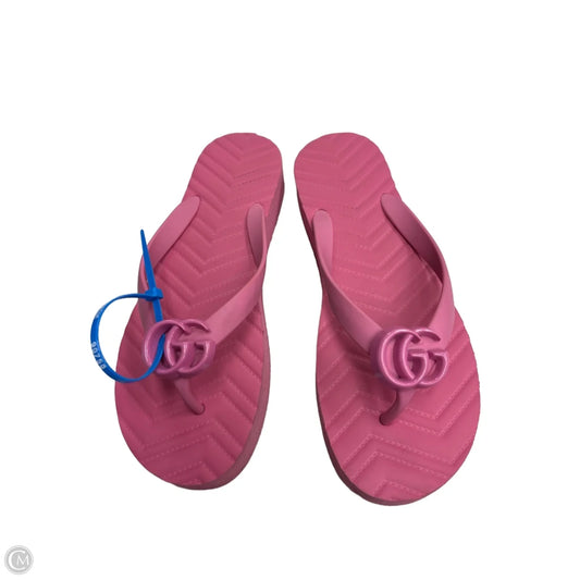 Sandals Luxury Designer By Gucci In Pink, Size: 8