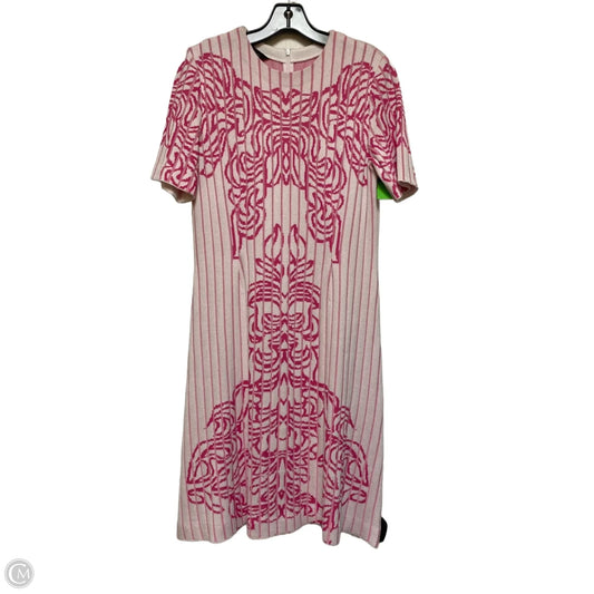 Dress Casual Midi By Ming Wang In Pink & White, Size: S