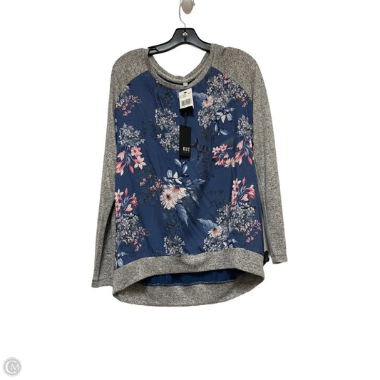 Top Long Sleeve By Kut In Blue & Grey, Size: L