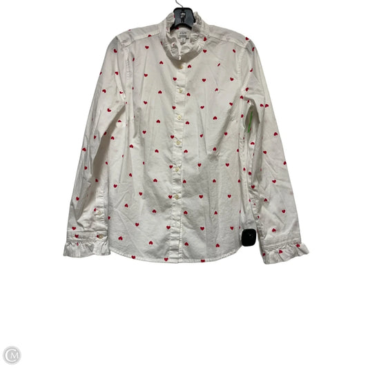 Top Long Sleeve By J. Crew In Red & White, Size: M