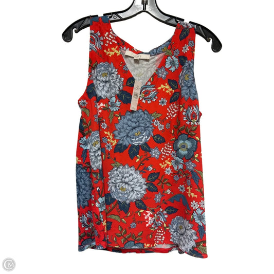 Top Sleeveless By Loft In Floral Print, Size: S